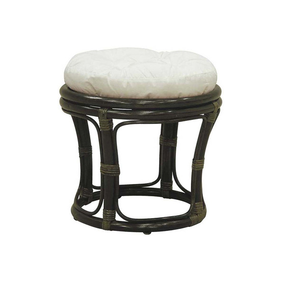 Tabouret en rotin avec coussin uni
