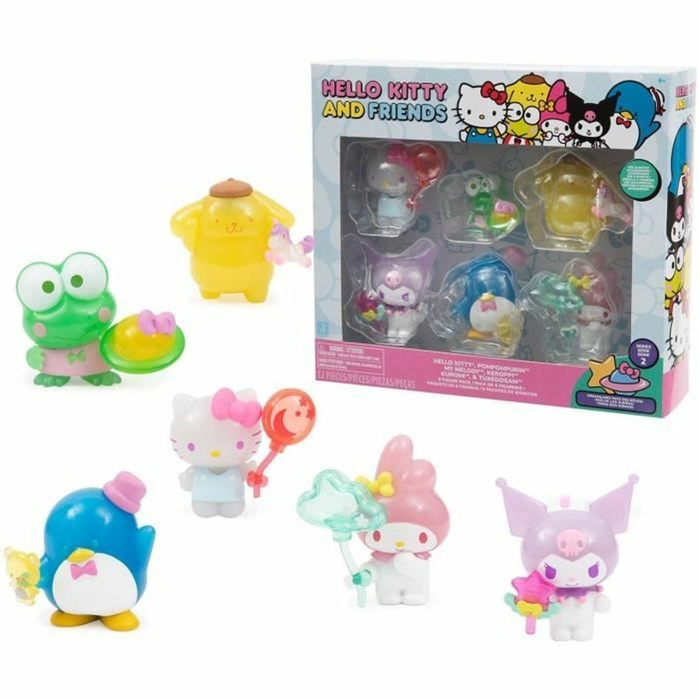Coffret 6 figurines gptoys, hello kitty hkt11 - 5 cm
