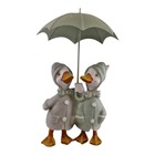 Décoration de jardin couple canard avec parapluie