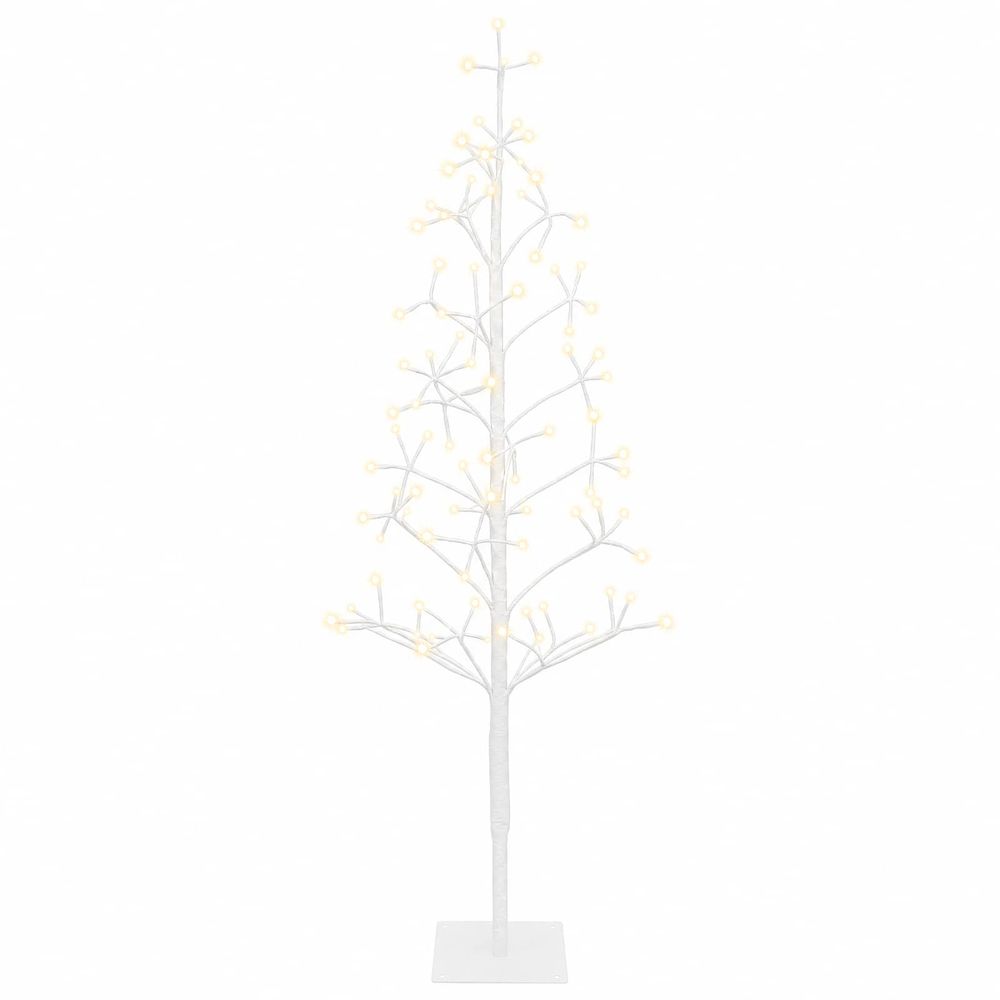 Sapin de noël lumineux led blanc 18 x 18 x 120 cm acier 140 led