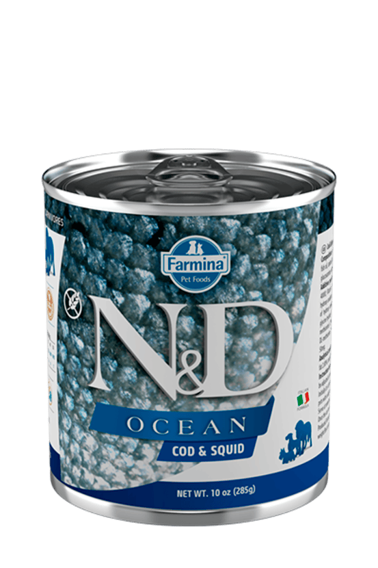 Humides n&d chien ocean morue & calmar 6x285 gr