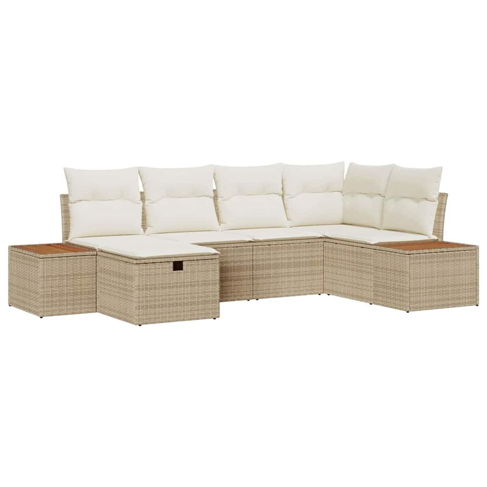 Ensemble de canapé de jardin beige polyrotin