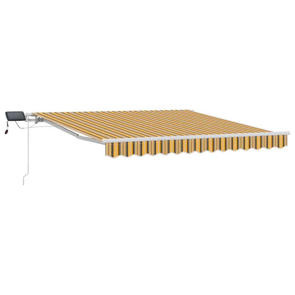 Auvent rétractable multicolore 350 x 250 cm tissu et aluminium