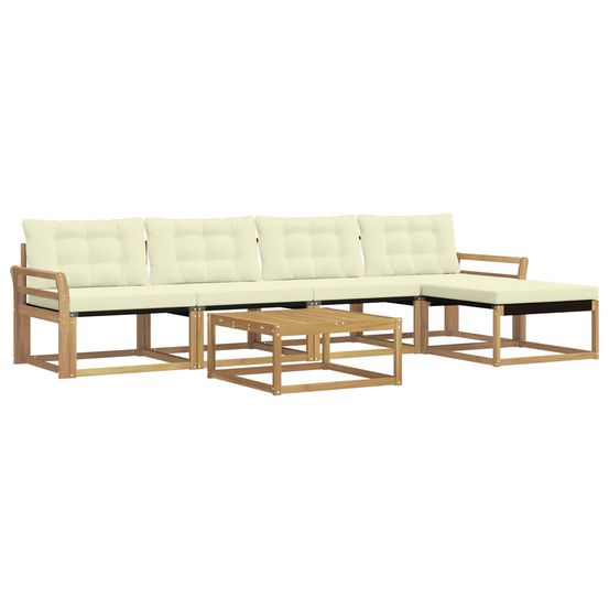 Ensemble de canapés d'extérieur 6 pc blanc et crème
