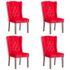 Chaises de salle à manger 4 pcs rouge velours