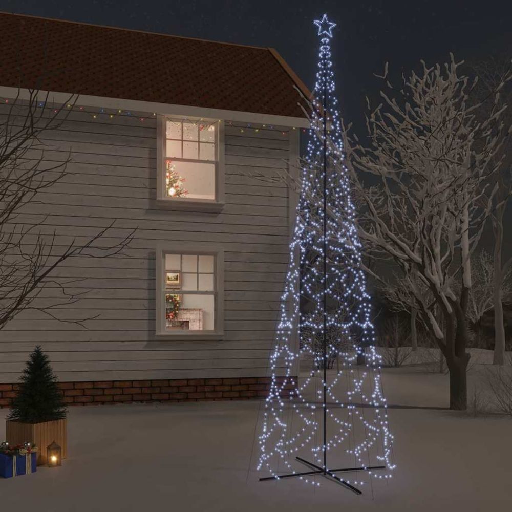 Sapin de noël cône géant 3000 led pour jardin extérieur blanc froid 800 cm