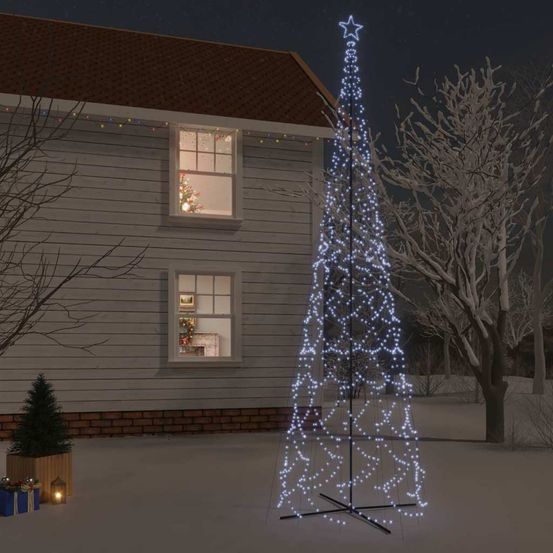 Sapin de noël cône géant 3000 led pour jardin extérieur blanc froid 800 cm
