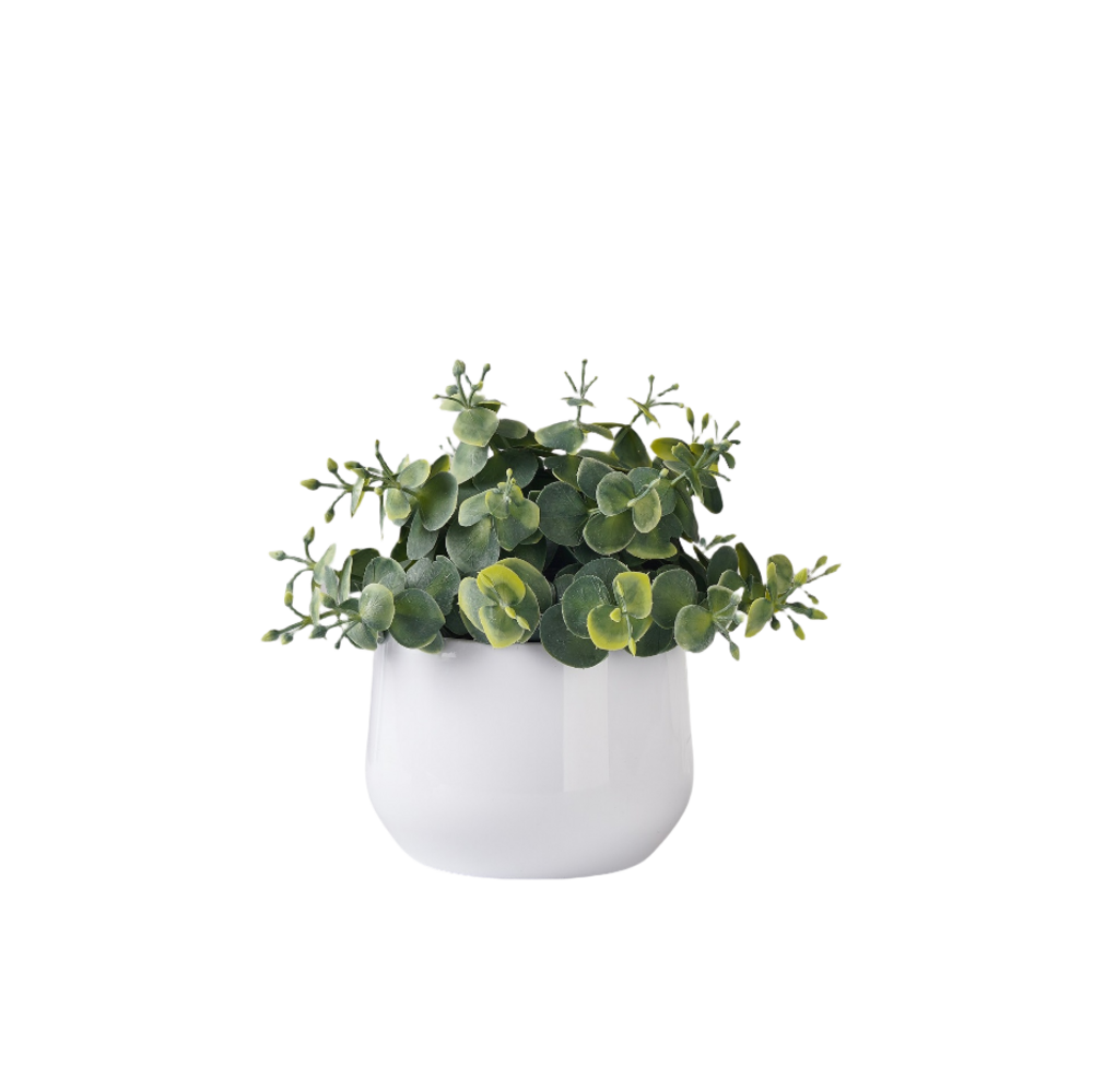 Plantes vertes artificielles en pot fleurs artificielles eucalyptus poilu