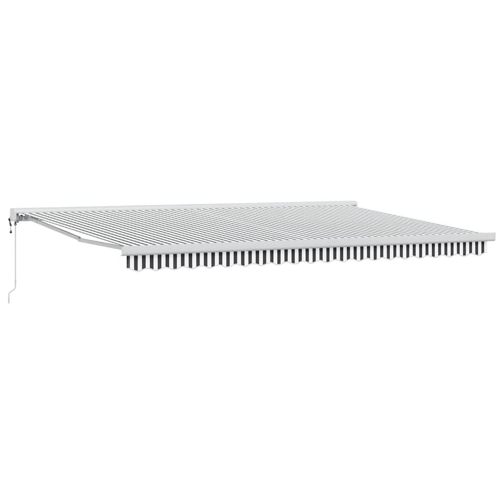 Auvent rétractable anthracite et blanc 5x3 m tissu et aluminium