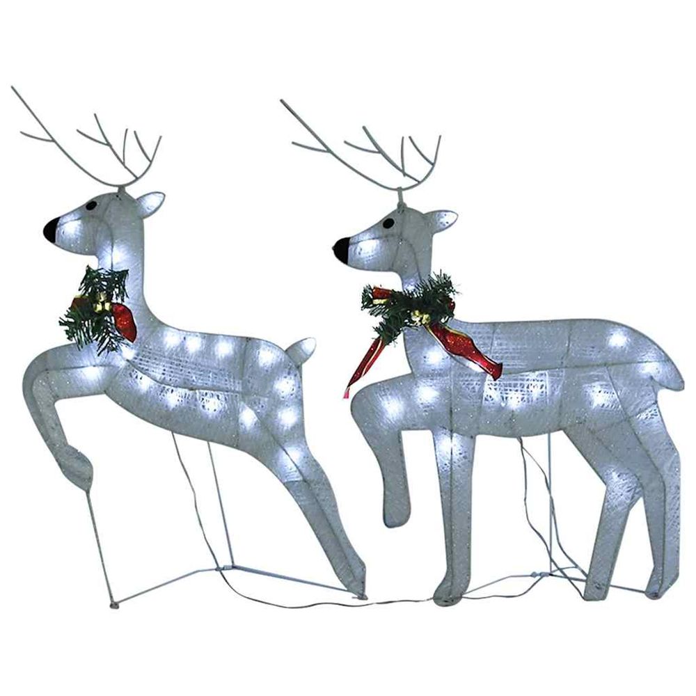 Rennes de noël 2 pcs blanc 40 led