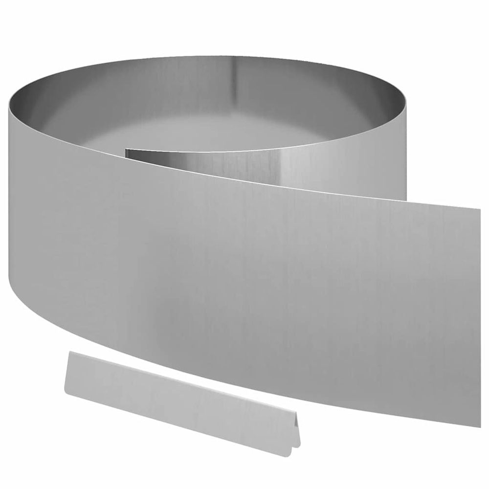 Bordure de pelouse 450 x 25 cm acier galvanisé argent