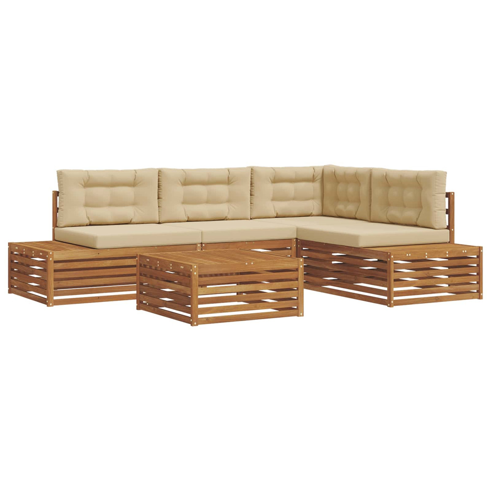 Ensemble de canapés d'extérieur 5 pièce naturel et beige