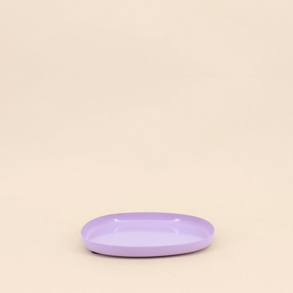 Plateau organique en métal violet 12cm
