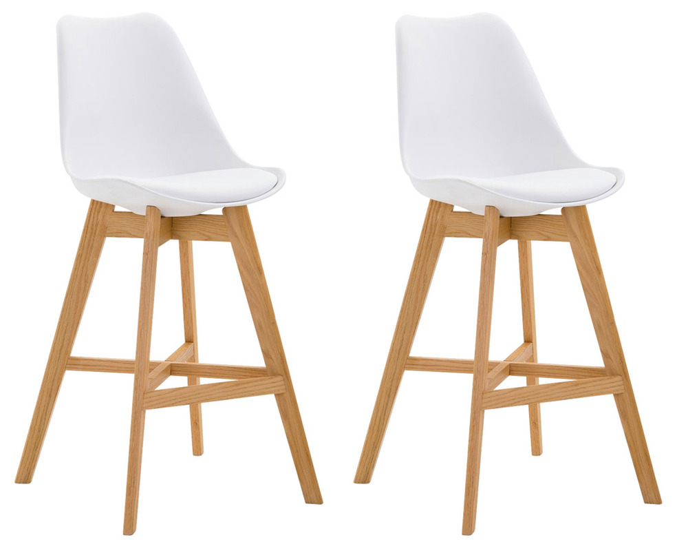 Lot de 2 tabourets de bar cannes plastique naturel