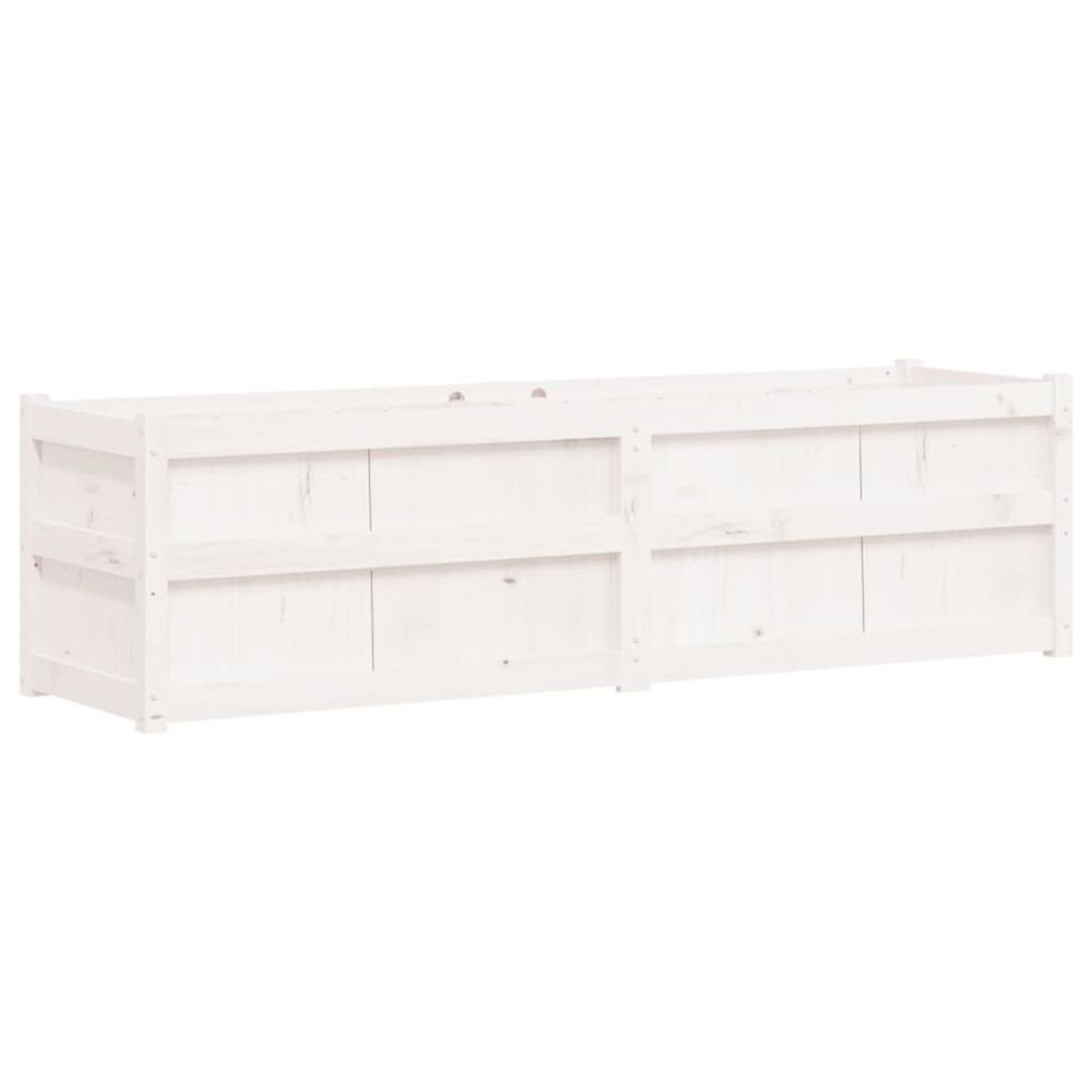 Jardinière d'extérieur blanc 180x50x50 cm bois de pin massif