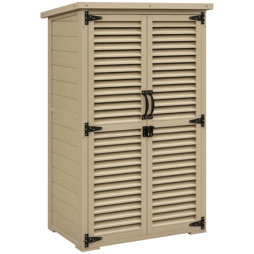 Armoire de jardin bois de sapin 75 x 50 x 118 cm toit bitumé verrouillable - comfortxl outdoor living