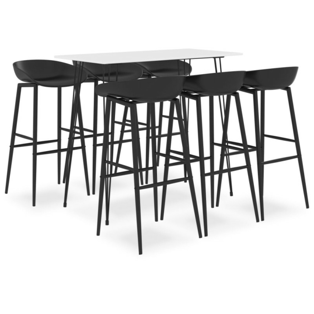 Ensemble de bar 7 pcs blanc et noir