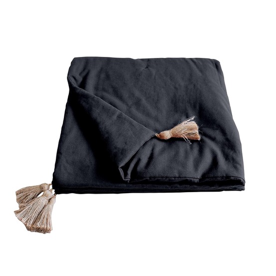 Edredon bout de lit en coton avec pompons cocoon