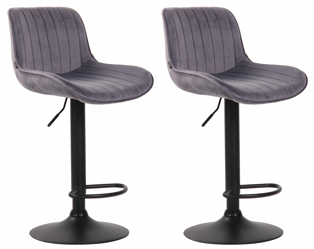 Lot de 2 tabourets de bar lentini velours noir