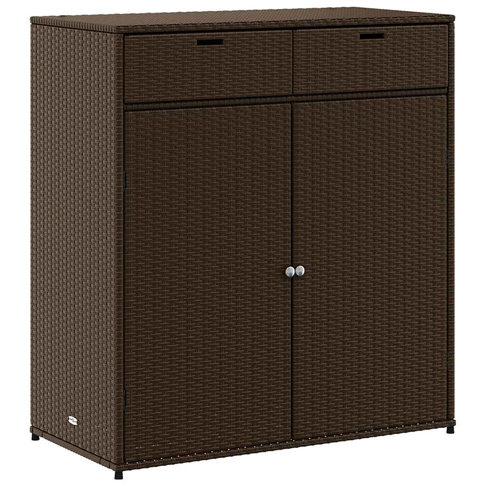Armoire de rangement jardin marron 105x55x113 cm résine tressée