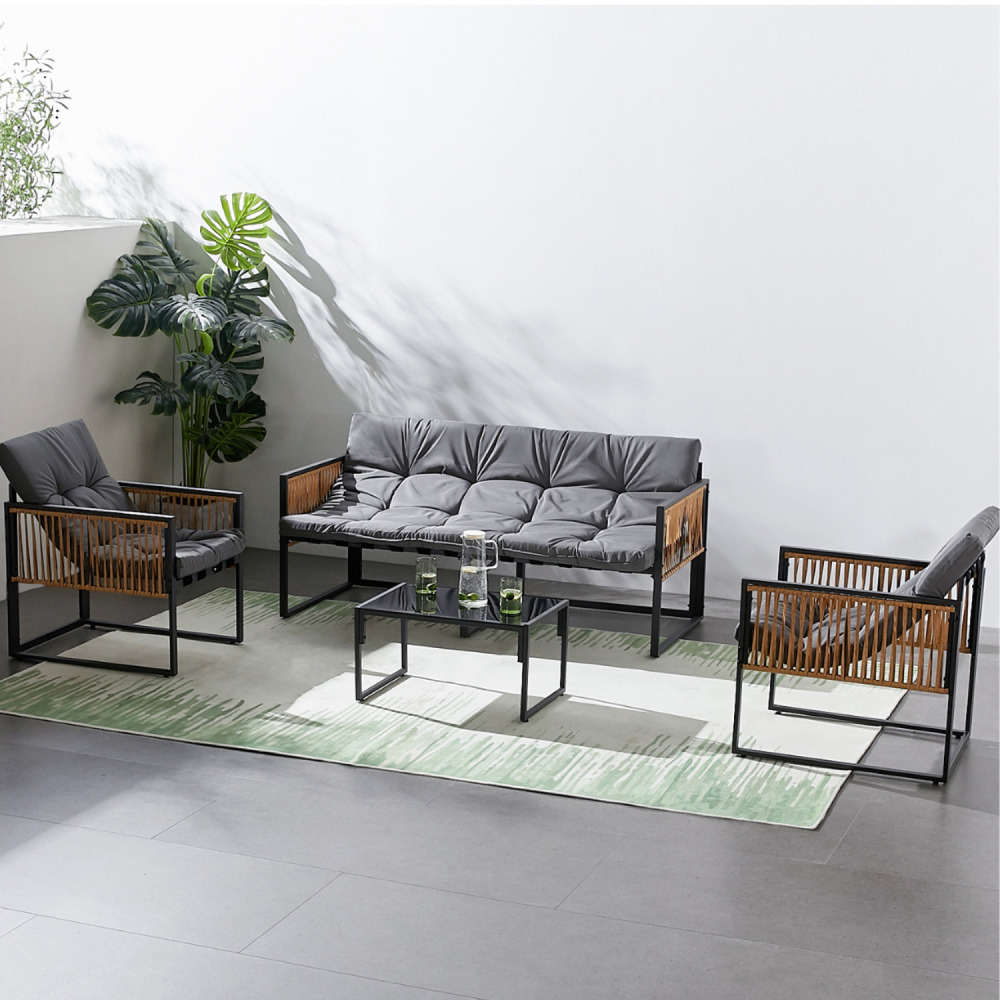 Salon de jardin avec table 5 places turini