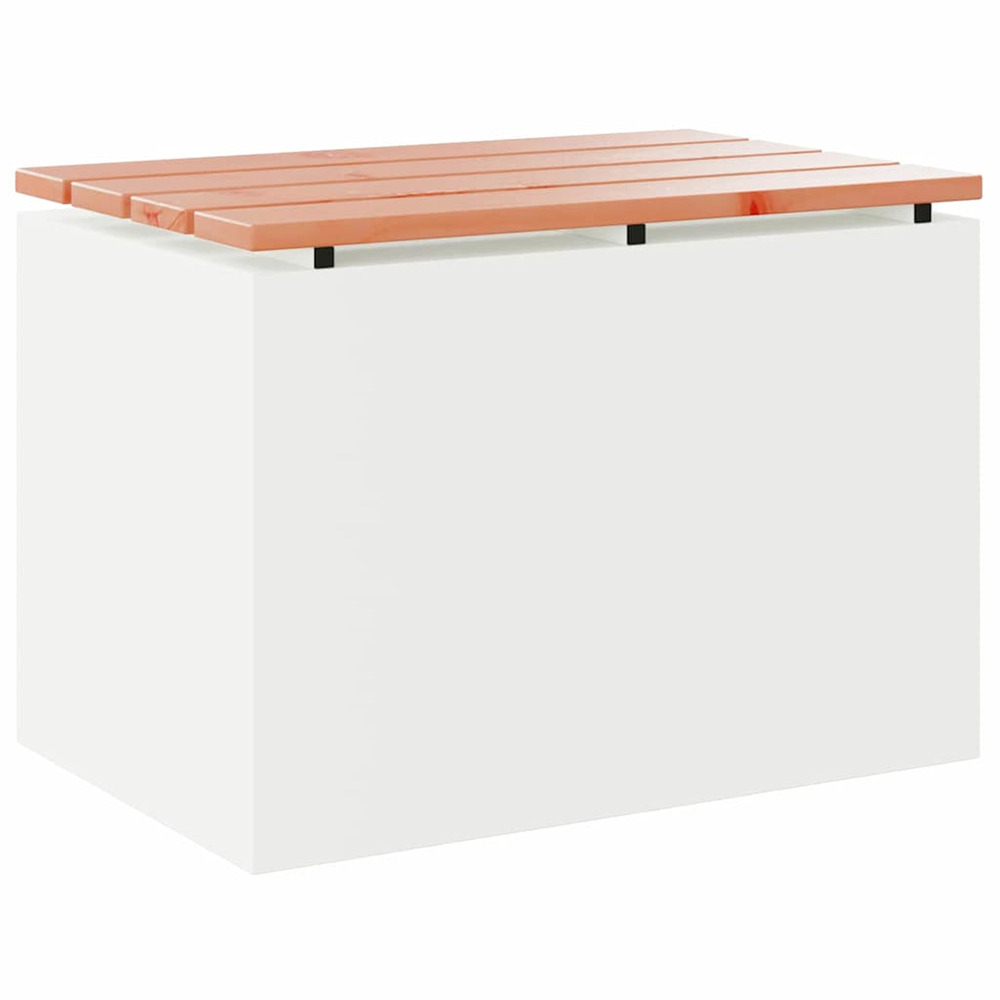 Banc de jardin blanc 60 x 40 x 43 cm acier