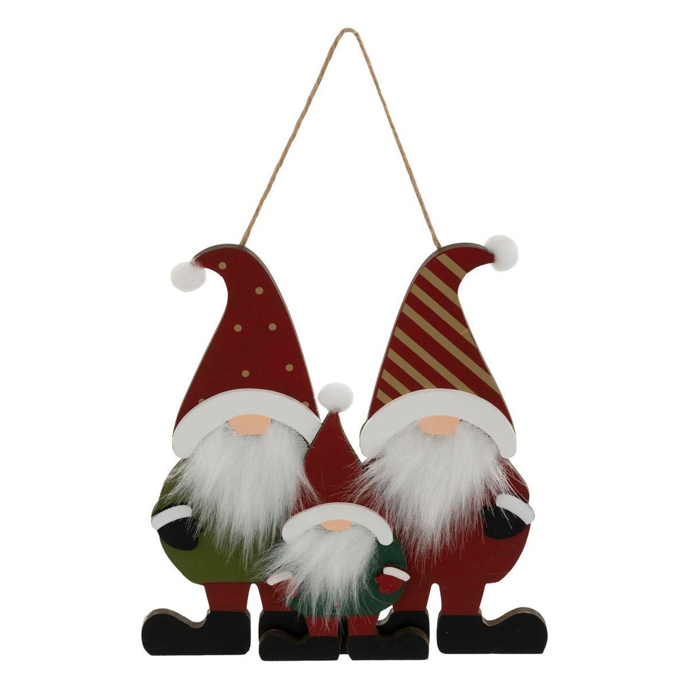 Sujet 3 gnomes barbe bois h.18cm