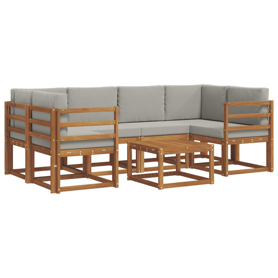 Ensemble de canapés d'extérieur 7 pcs gris naturel et clair