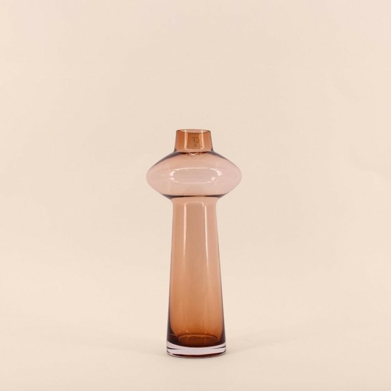 Vase en verre fait main 30cm ambre