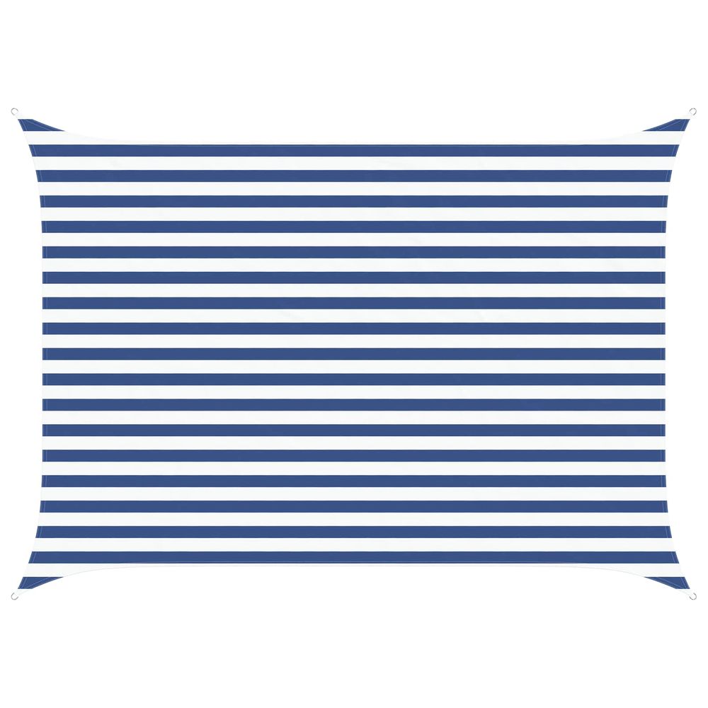 Voile d'ombre bleu et blanc 2,5 x 3,5 m 100 % polyester oxford