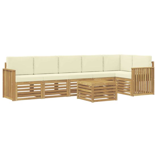 Ensemble de canapés d'extérieur 7 pc blanc et crème polyester