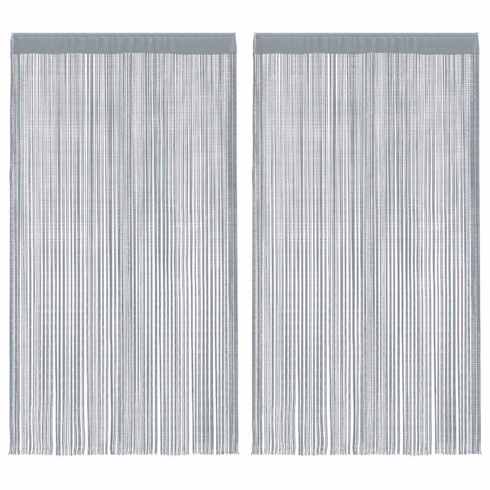 Rideaux à fils 2 pcs gris clair 100x250 cm