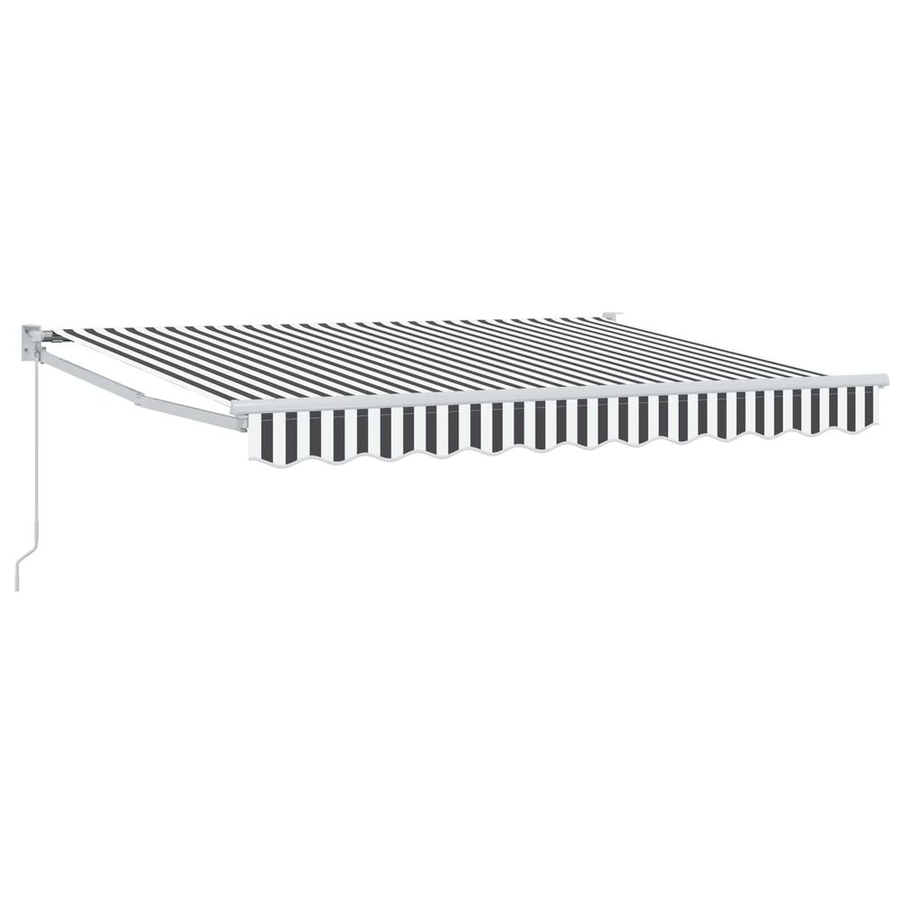 Auvent rétractable anthracite et blanc 3,5 x 2 m