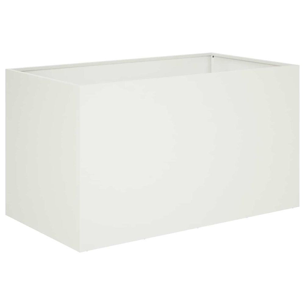 Cache-pot de jardin blanc 80 x 50 x 50 cm acier laminé à froid