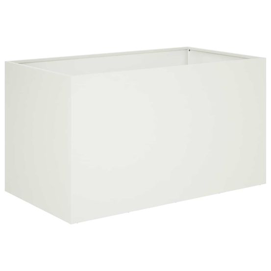 Cache-pot de jardin blanc 80 x 50 x 50 cm acier laminé à froid