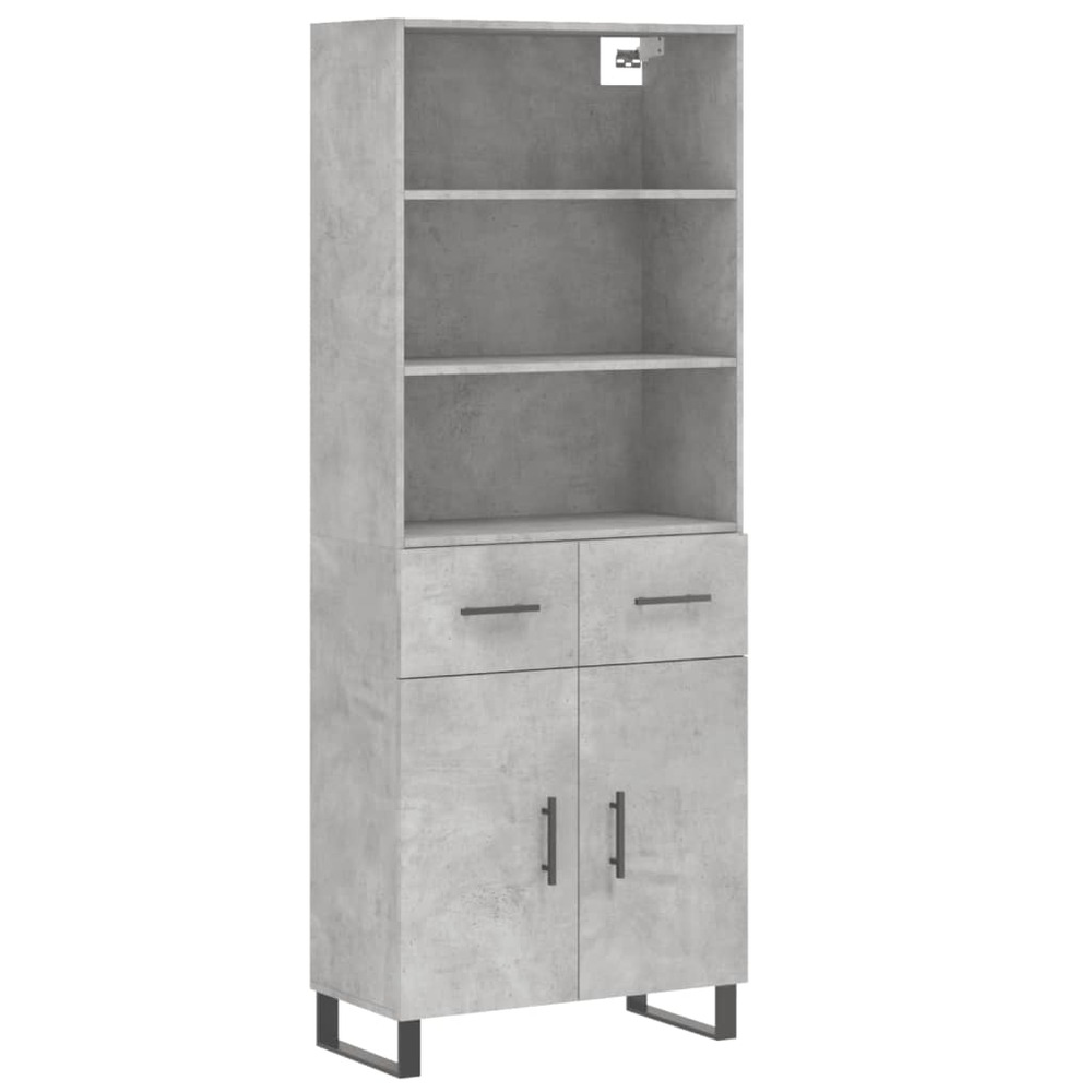 Buffet bahut commode armoire meuble de rangement organisateur cuisine salle de séjour salon haut 69,5 x 34 x 180 cm bois d'in