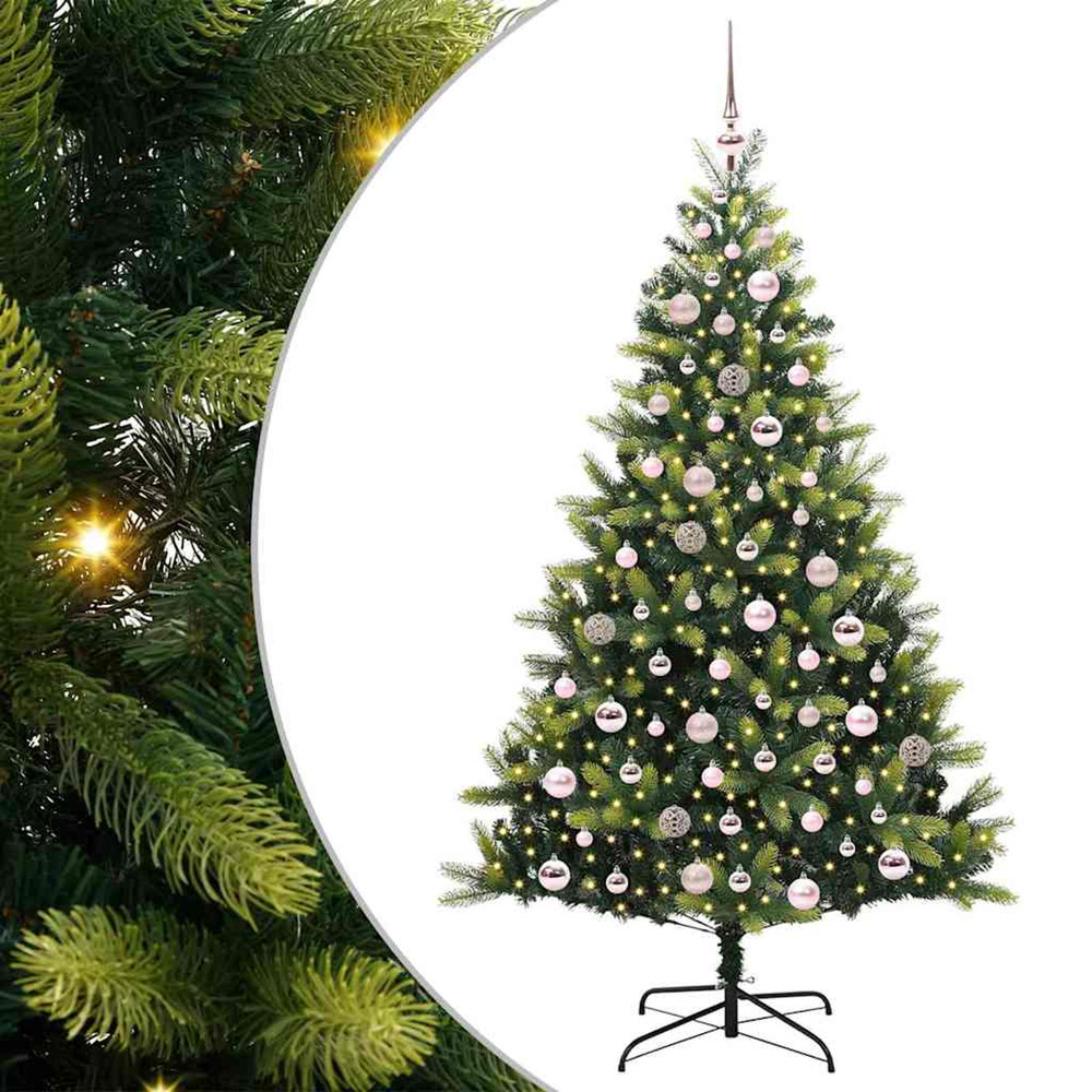 Arbre de noël artificiel en silicone flexible 300 leds 180 cm