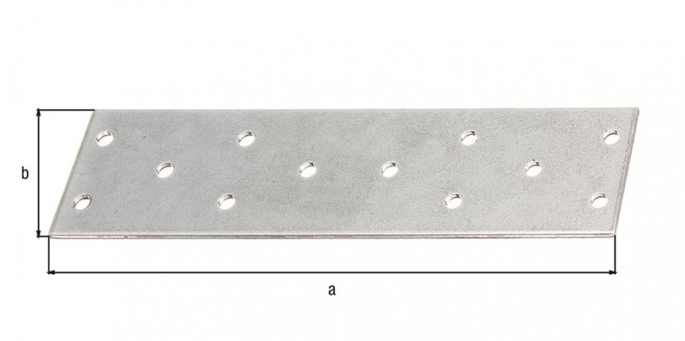Platine multi-trous galva zinguée sendzimir 155x40x2