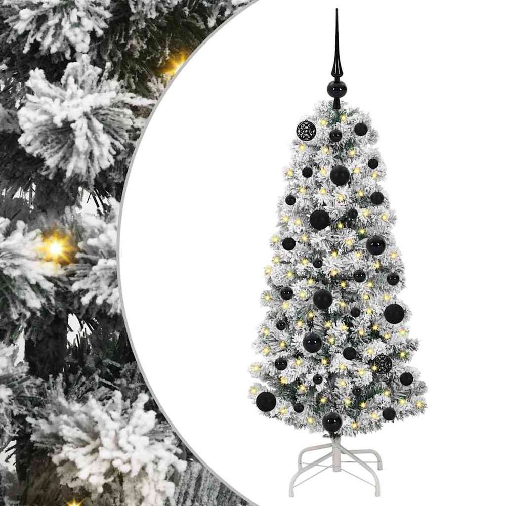 Sapin de noël artificiel à branches articulées vert et blanc