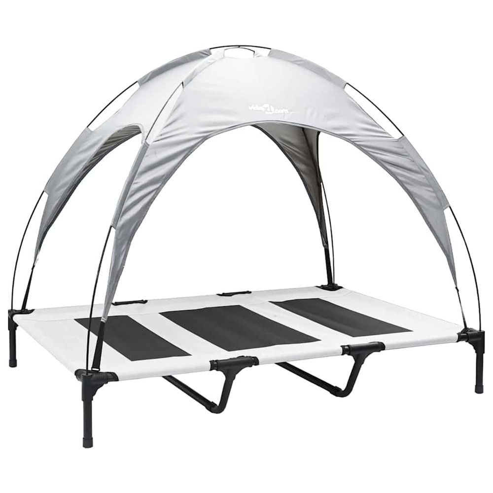 Lit pour chien gris argenté 122 x 93 x 106,5 cm acier