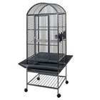 Cage pour perroquet villa minerva gris métallisé 46x46x144 cm