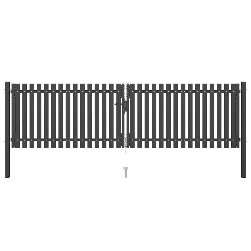 Portail de jardin en acier 400x75 cm anthracite
