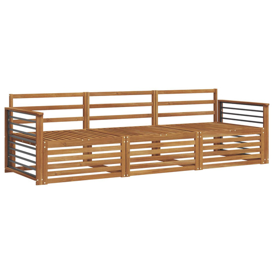 Ensemble de canapés d'extérieur 3 pcs naturel