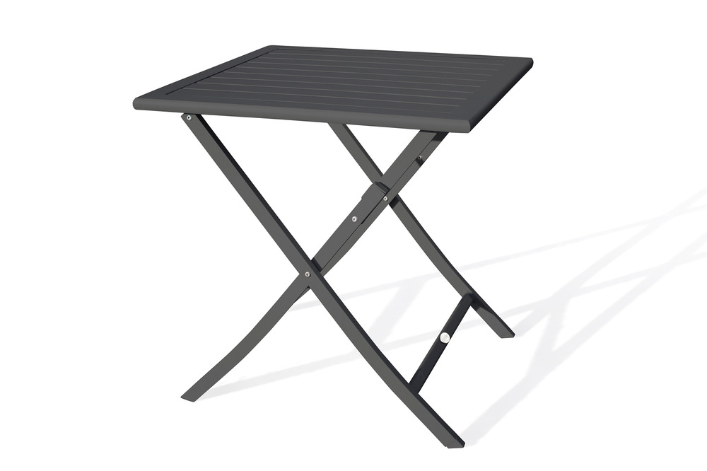 Table de jardin marius 70 cm pliante en aluminium anthracite