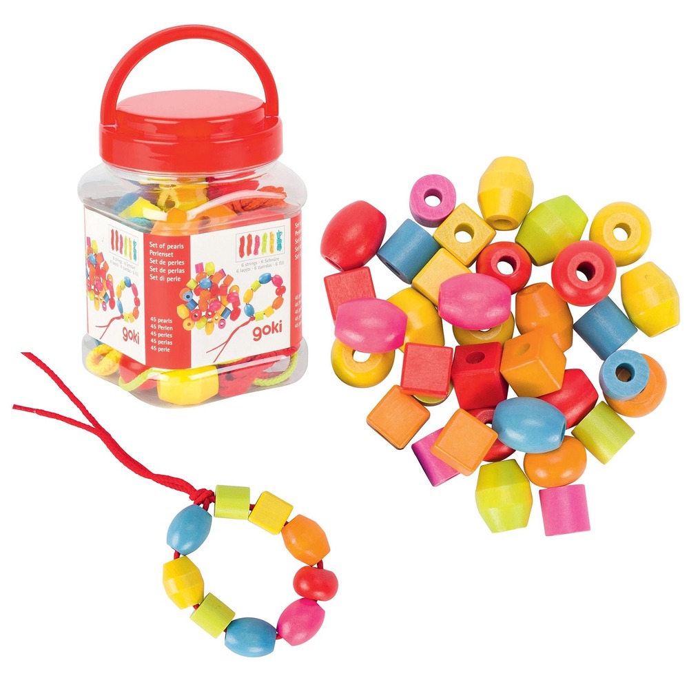 Set de 45 perles en bois