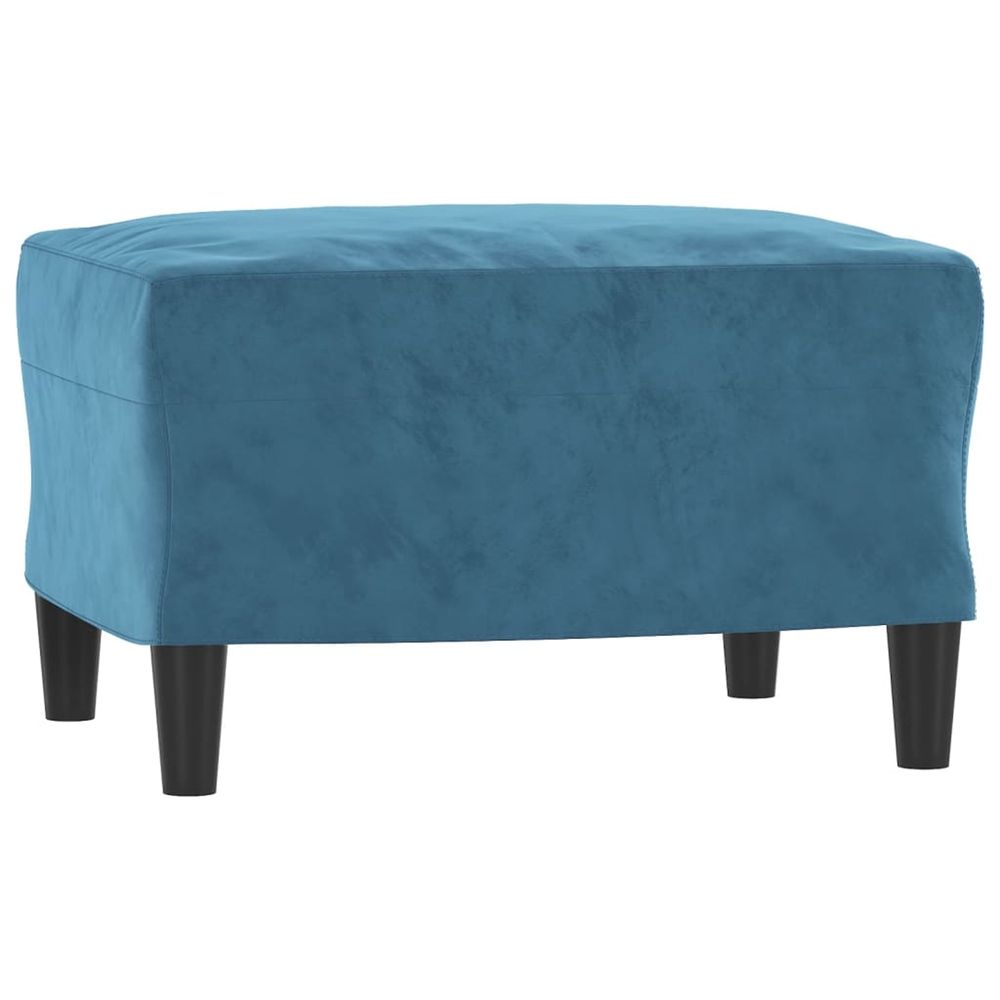 Repose-pied bleu 60x50x41 cm velours
