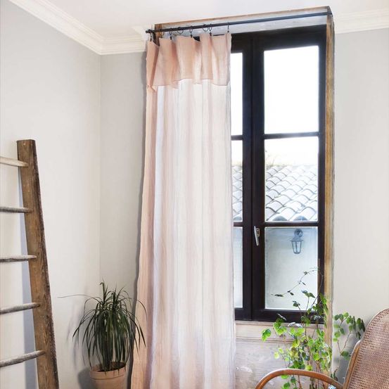 Rideau ajustable + 8 anneaux pince collection gaia