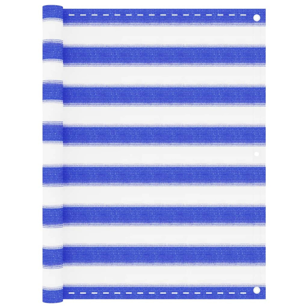 Écran de balcon bleu et blanc 90x400 cm pehd