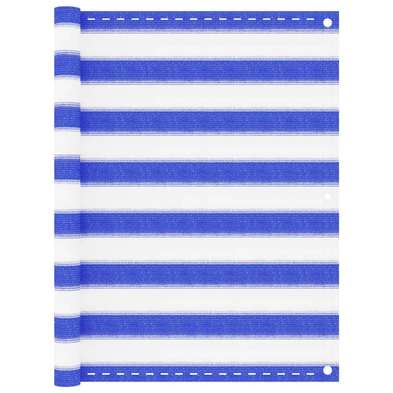 Écran de balcon bleu et blanc 90x400 cm pehd