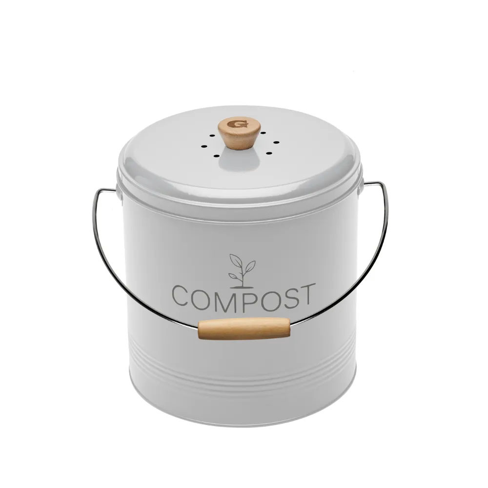 Seau à compost rond 4.5l blanc - 040606